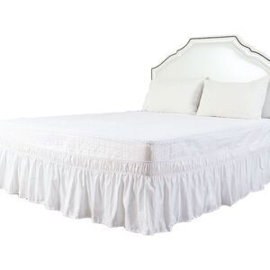Waterproof Fitted Sheet 4-Piece Set with Bed Skirt and Pillowcases Queen